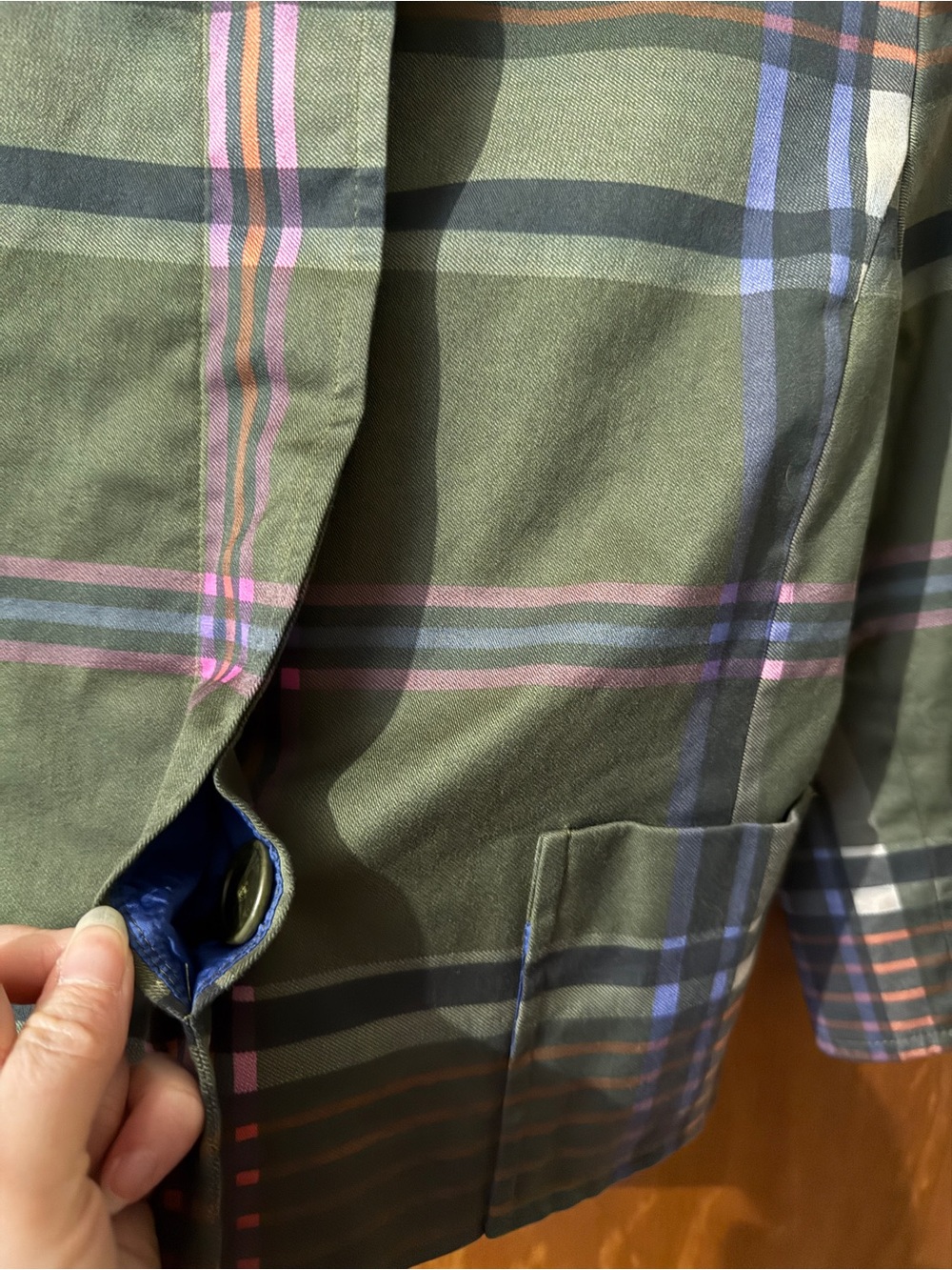 EUC Akris Punto Green Plaid Cropped Jacket - Size 6 - Picture 5 of 13